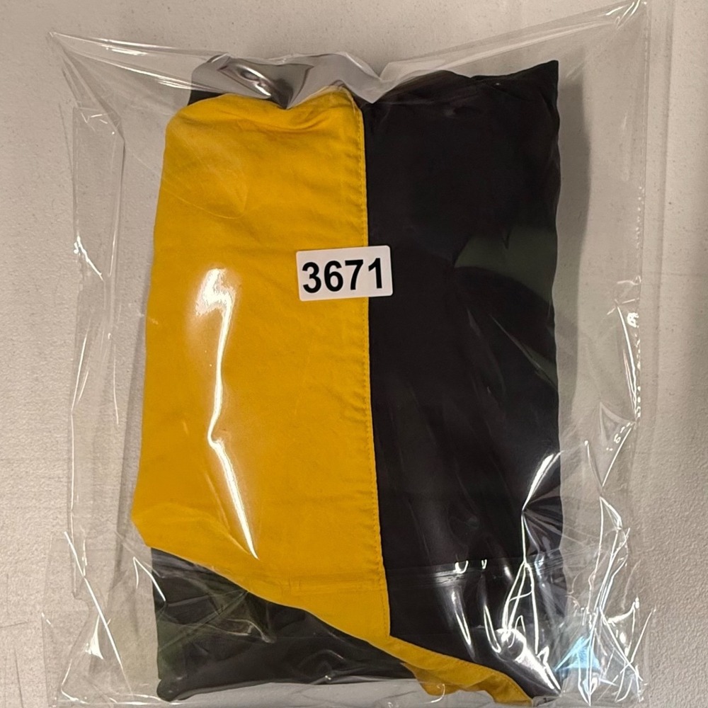 Adidas Trefoil Mens Large Yellow Blk Colorblock Windbreaker Jacket retro -spots - Picture 8 of 11